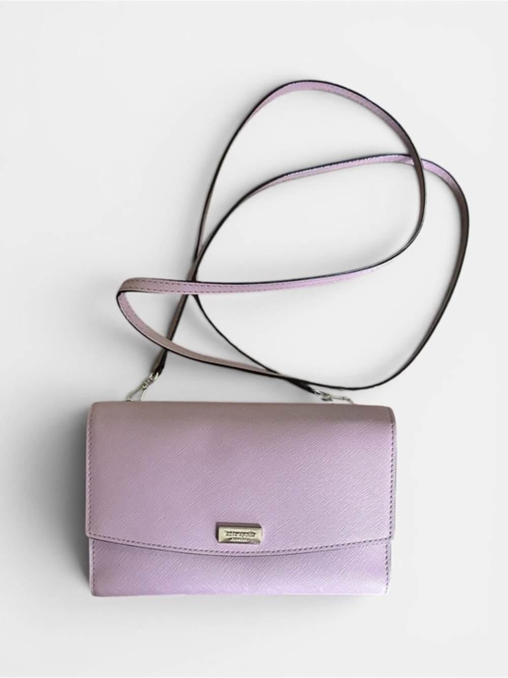 Kate Spade Lavender Pink Saffiano Wallet Crossbody WOC Balletcore Quiet Luxury✨